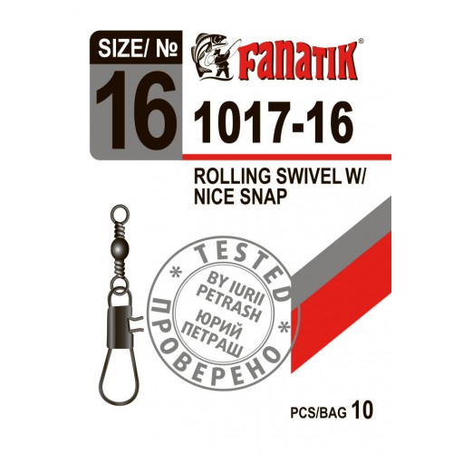 FANATIK Karabiner 1017 Angel Duo-Lock mit Wirbel Rolling Swivel with Snap 5 kg - 11 kg