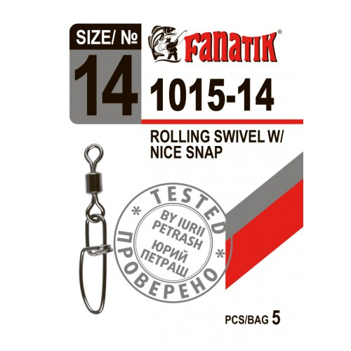 FANATIK Karabiner 1015 Angel Duo-Lock mit Wirbel Rolling Swivel with Snap 5 kg - 11 kg